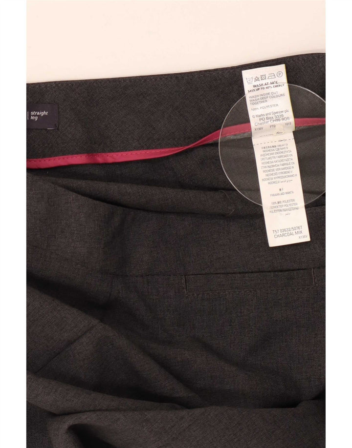 Marks & Spencer Damen Gerade Freizeithose UK 12 Medium W30 L33 Grau