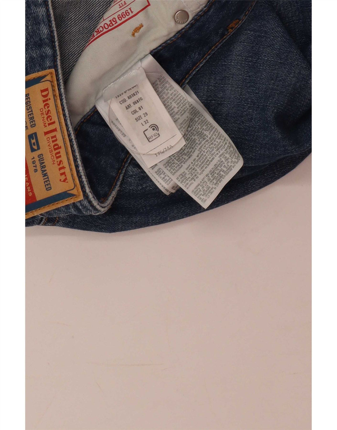 Diesel Herren Loose Jeans W29 L32 Blaue Baumwolle