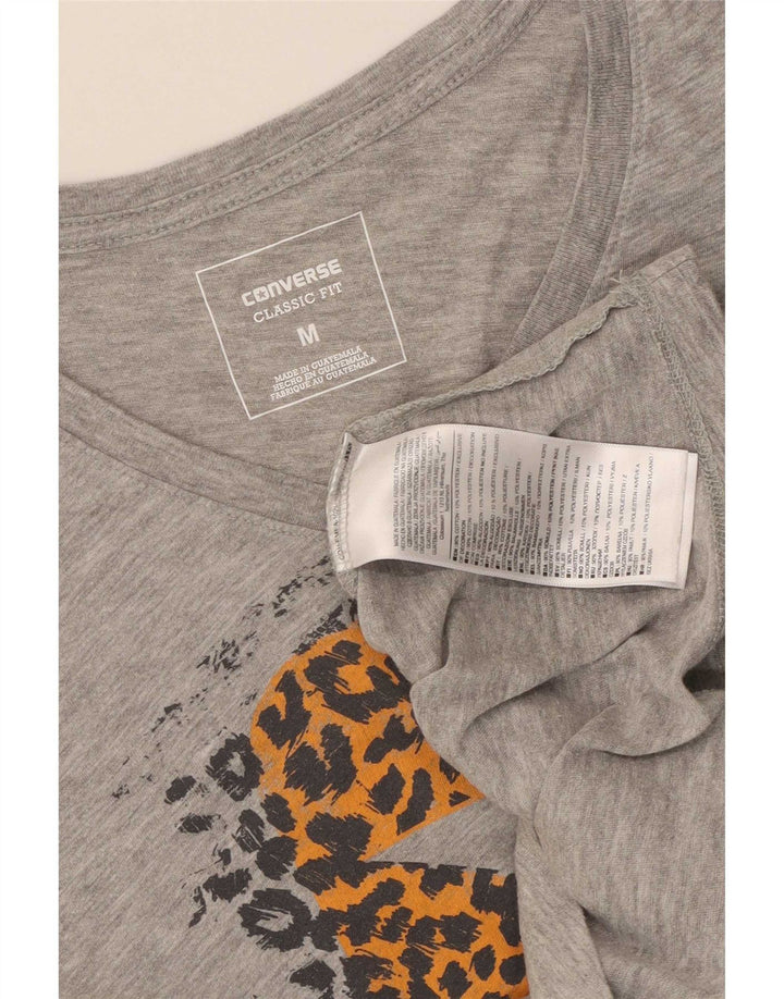 Converse Damen Classic Fit Graphic T-Shirt Top UK 12 Mittelgrau meliert