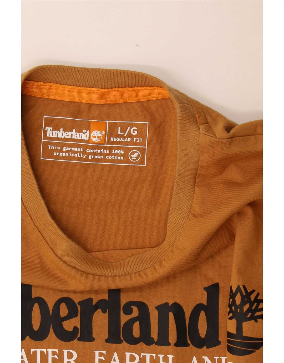 Timberland Herren Regular Fit Graphic Top Langarm Große braune Baumwolle