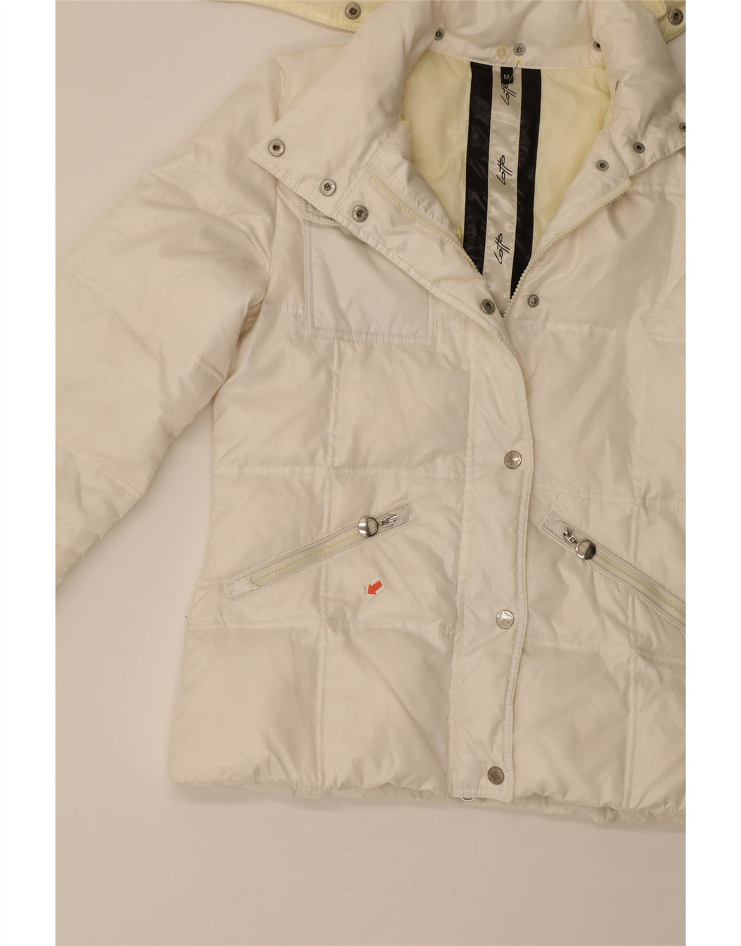 LOTTO Womens Hooded Padded Jacket UK 14 Medium White Polyamide Vintage Lotto and Second-Hand Lotto from Messina Hembry 