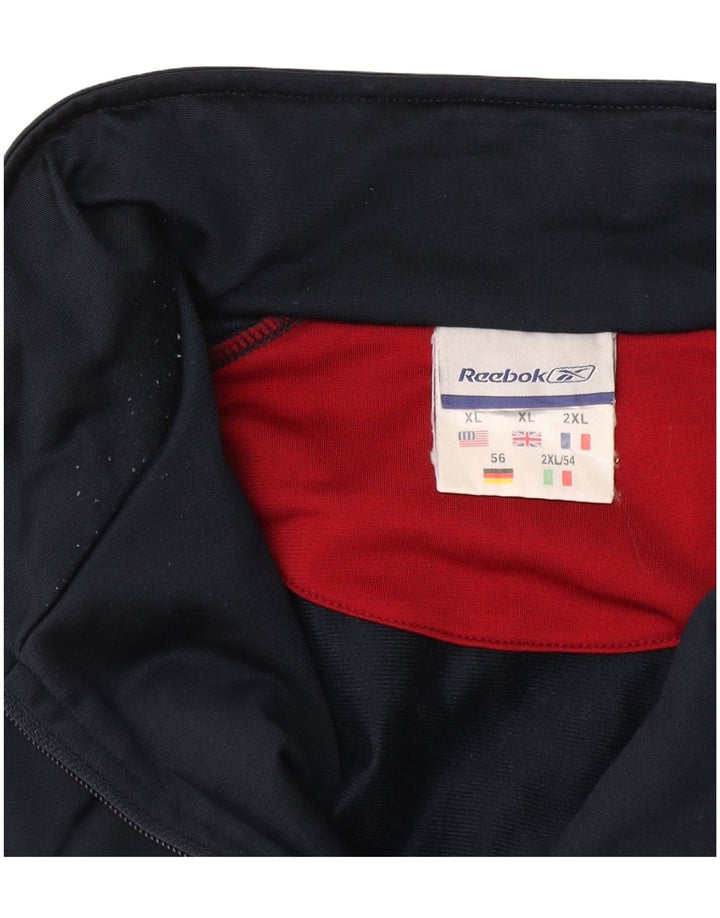 Reebok Herren-Trainingsanzug-Top-Jacke XL, Marineblau, Farbblock