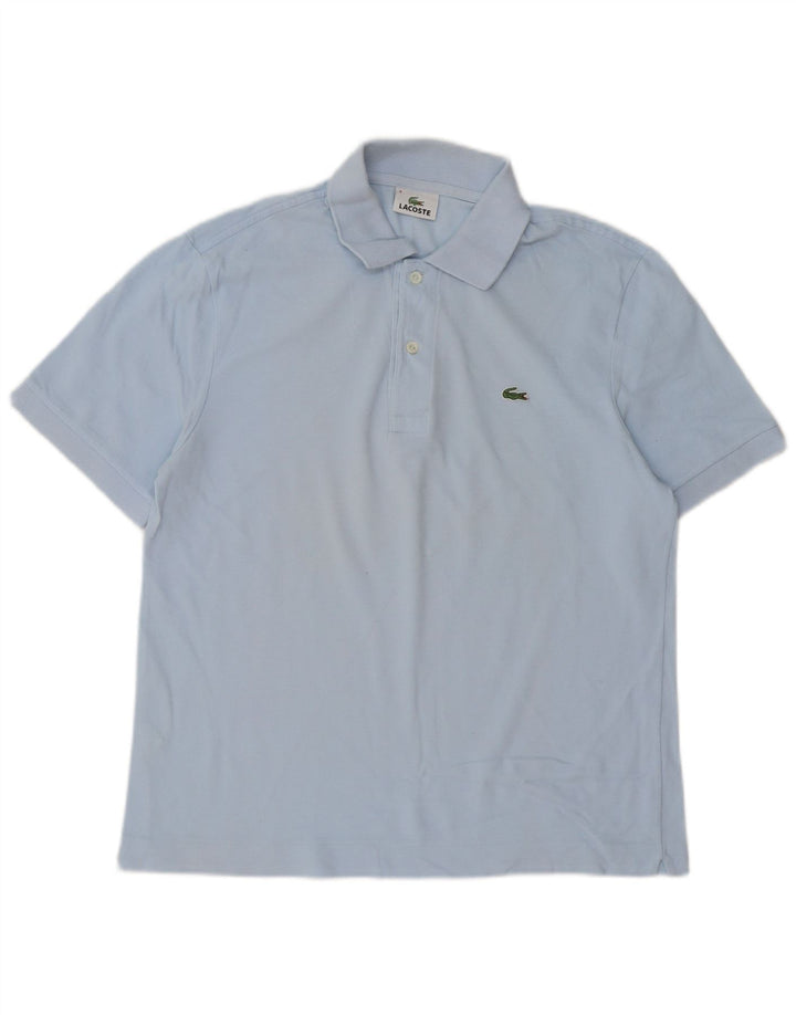 Lacoste Herren-Poloshirt, Größe 4, mittelblaue Baumwolle