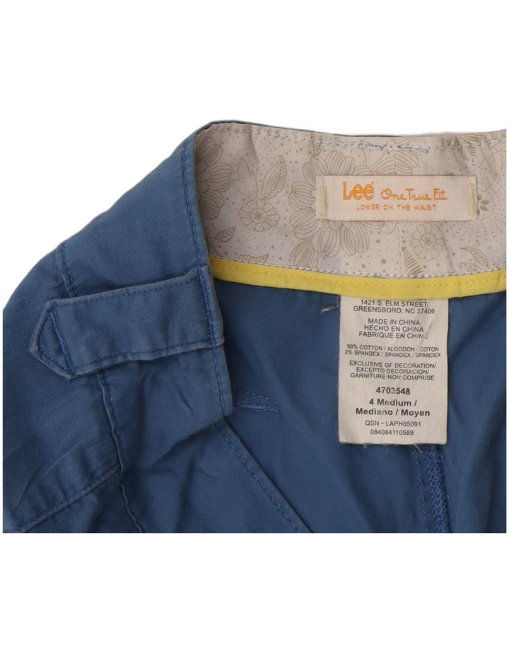 LEE Damen Freizeitshorts US 4 Small W27 Blaue Baumwolle