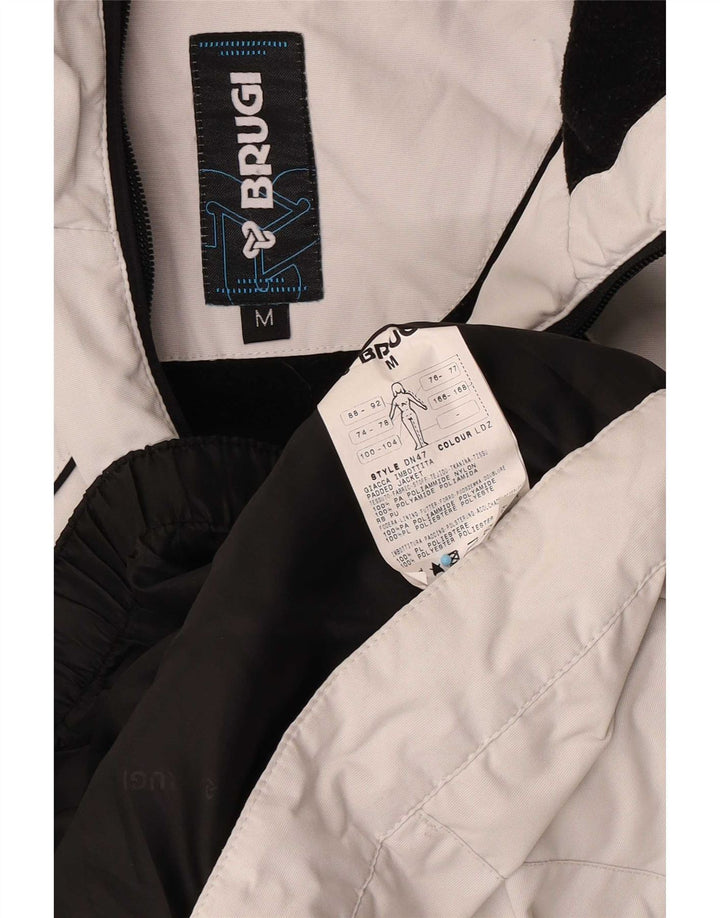 Brugi Wattierte Damenjacke mit Kapuze, UK 14, Mittelweiß, Polyamid