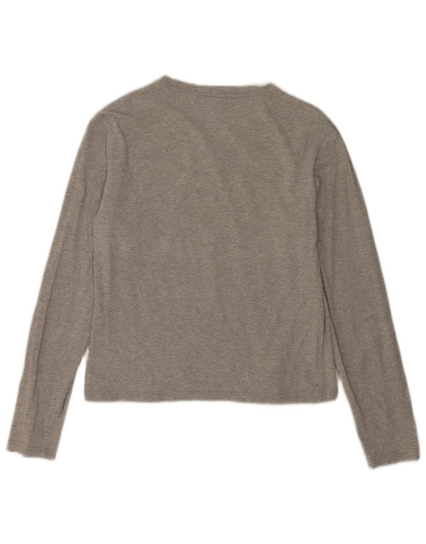 Calvin Klein Jeans Damen Crop Top Langarm UK 12 Mittelgrau meliert