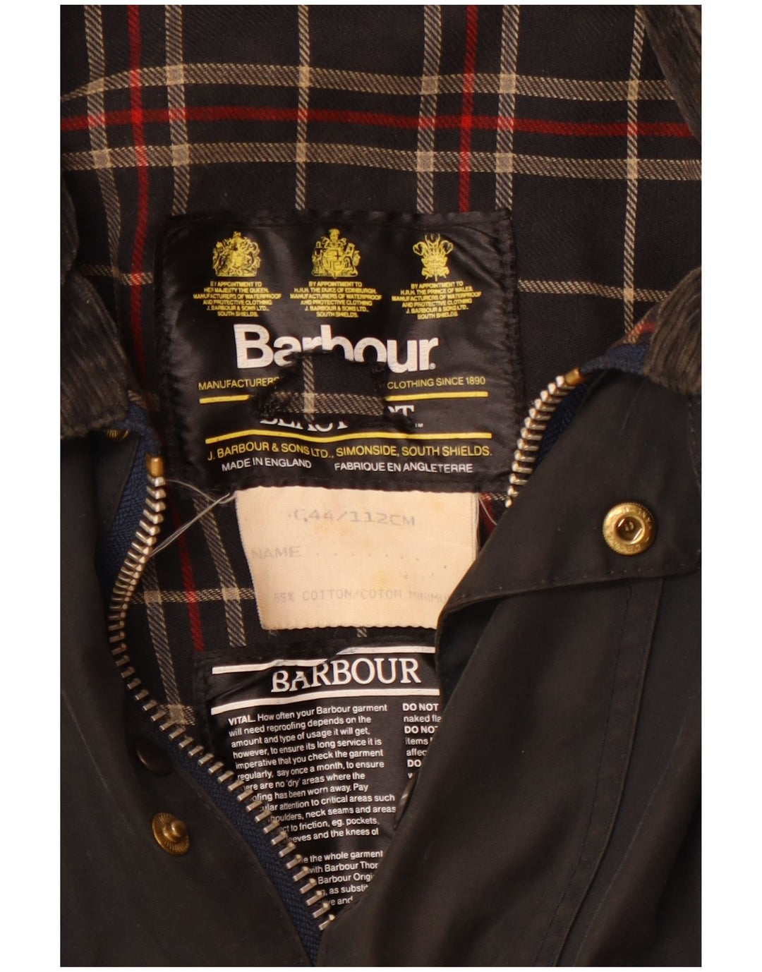 Barbour Herren Beaufort gewachste Baumwolljacke UK 44 Große schwarze Baumwolle