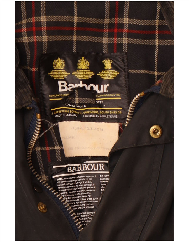Barbour Herren Beaufort gewachste Baumwolljacke UK 44 Große schwarze Baumwolle