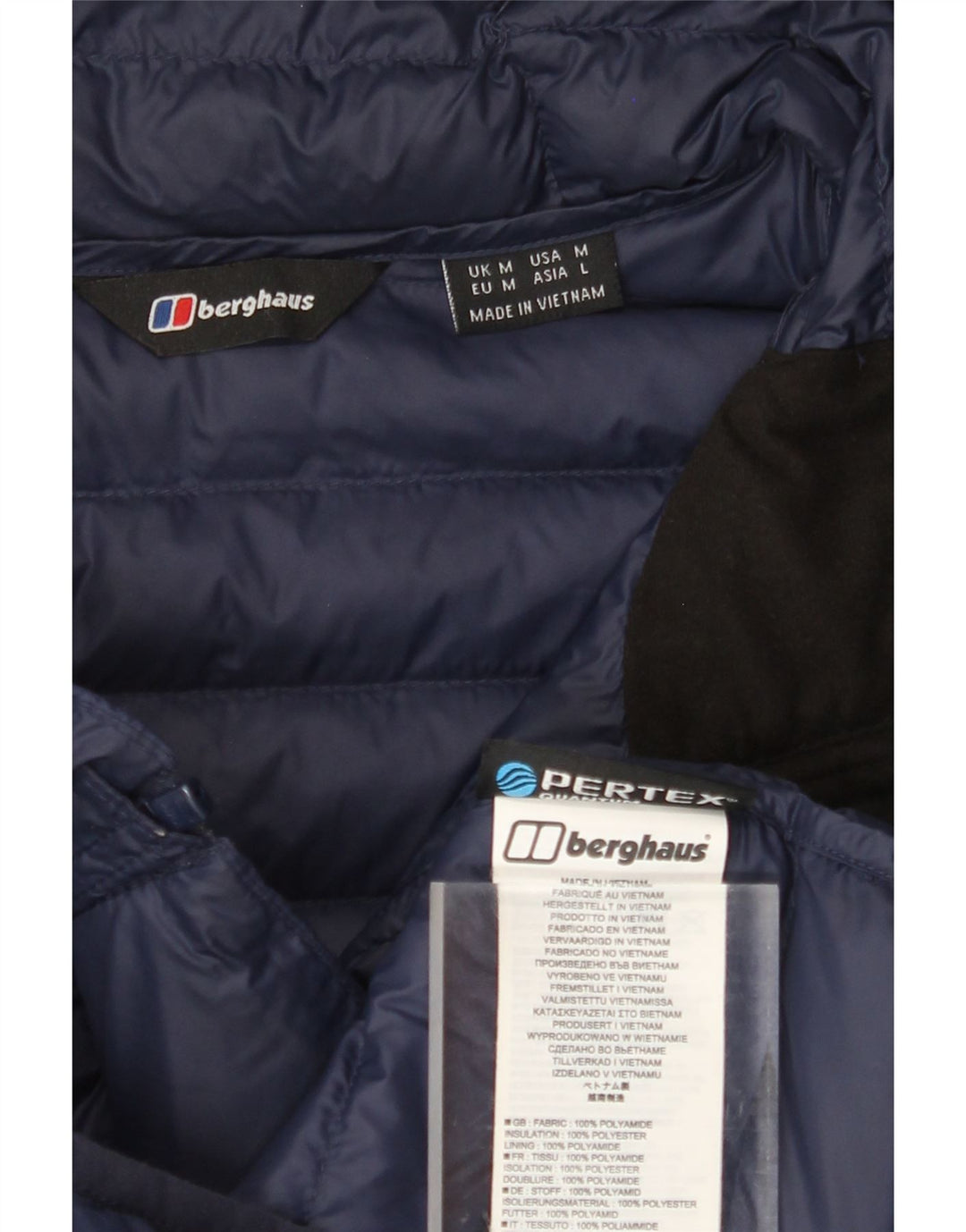 BERGHAUS Wattierte Herrenjacke mit Kapuze, UK 38, Mittelmarineblau