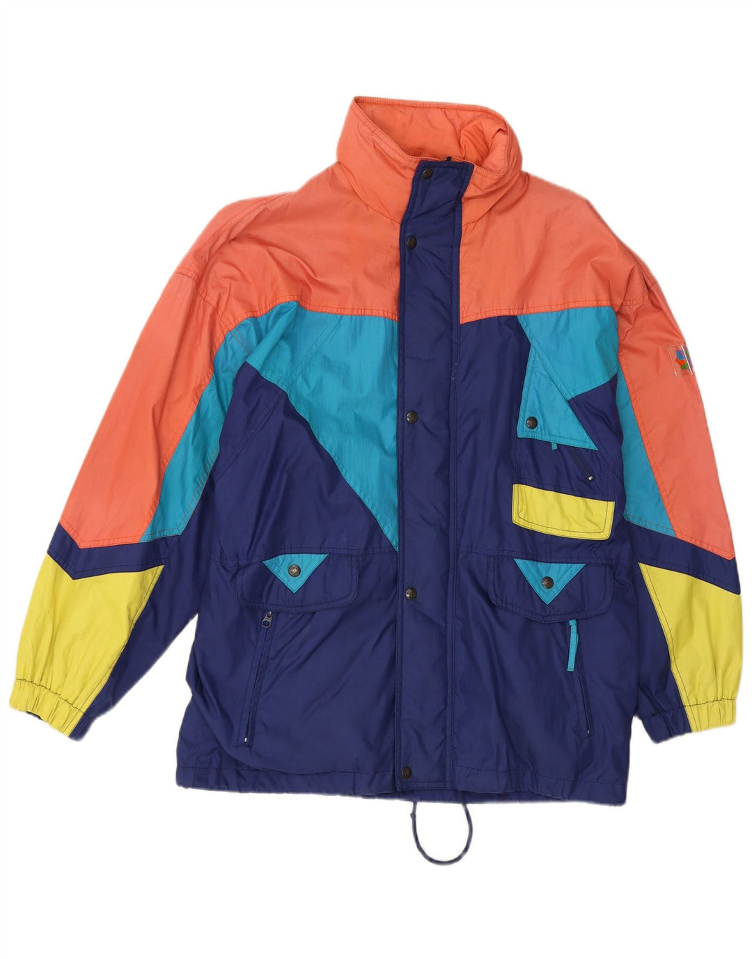 Brugi Herren-Skijacke mit Kapuze, UK 36, klein, mehrfarbig, Farbblock