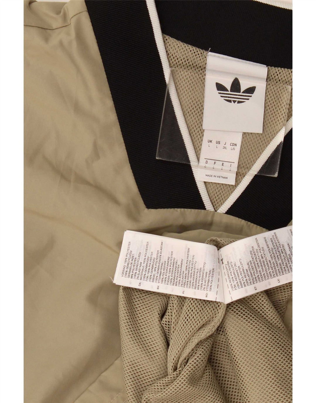 Adidas Herren Pullover Trainingsanzug Top Large Beige Colourblock Polyester