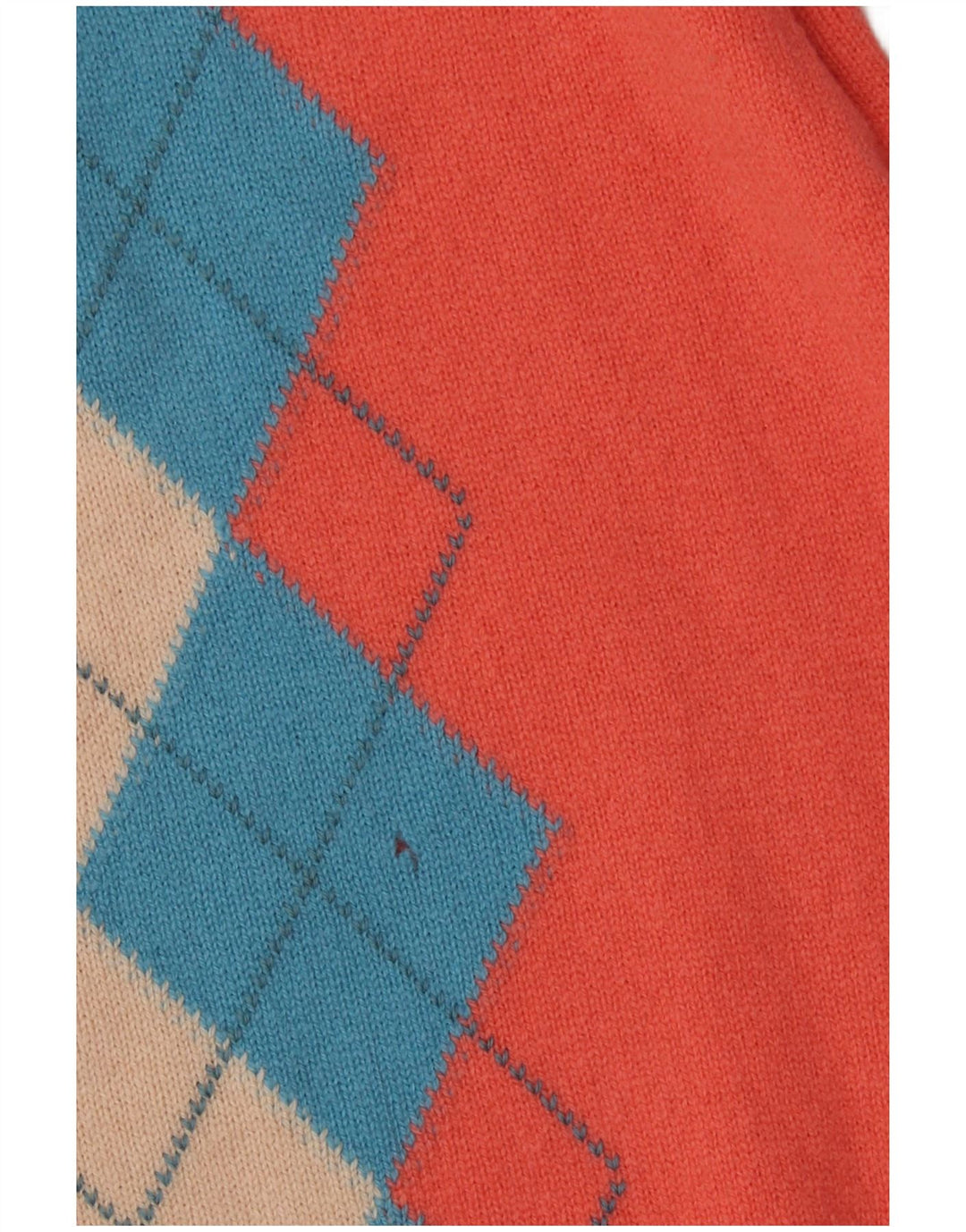 LYLE & SCOTT Herren Pullover mit V-Ausschnitt XL Orange Argyle/Diamant