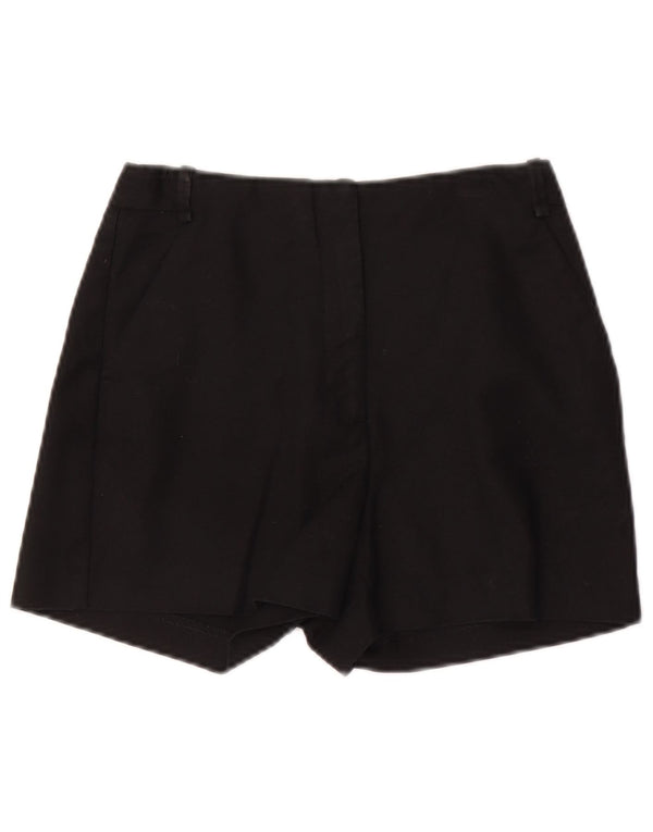 Zara Damen Chino-Shorts mit hoher Taille, XS W24, schwarze Baumwolle