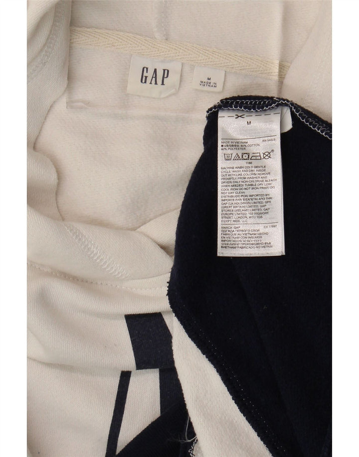 Gap Womens Graphic Oversized Hoodie Pullover UK 14 Mittelweiß Farbblock