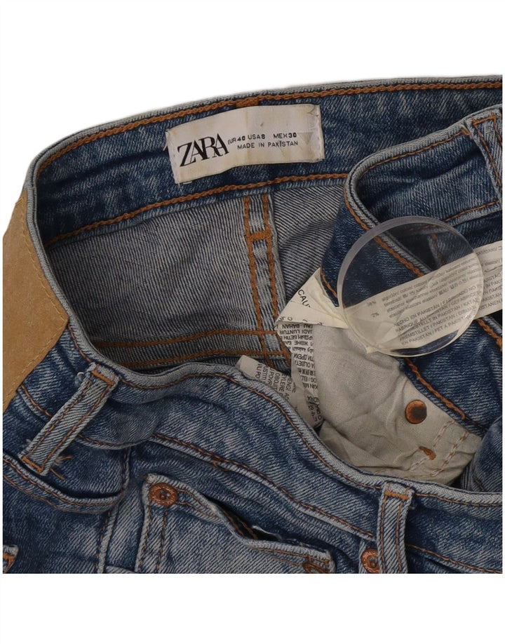 Zara Damen Distressed Slim Jeans EU 40 Medium W30 L31 Blaue Baumwolle