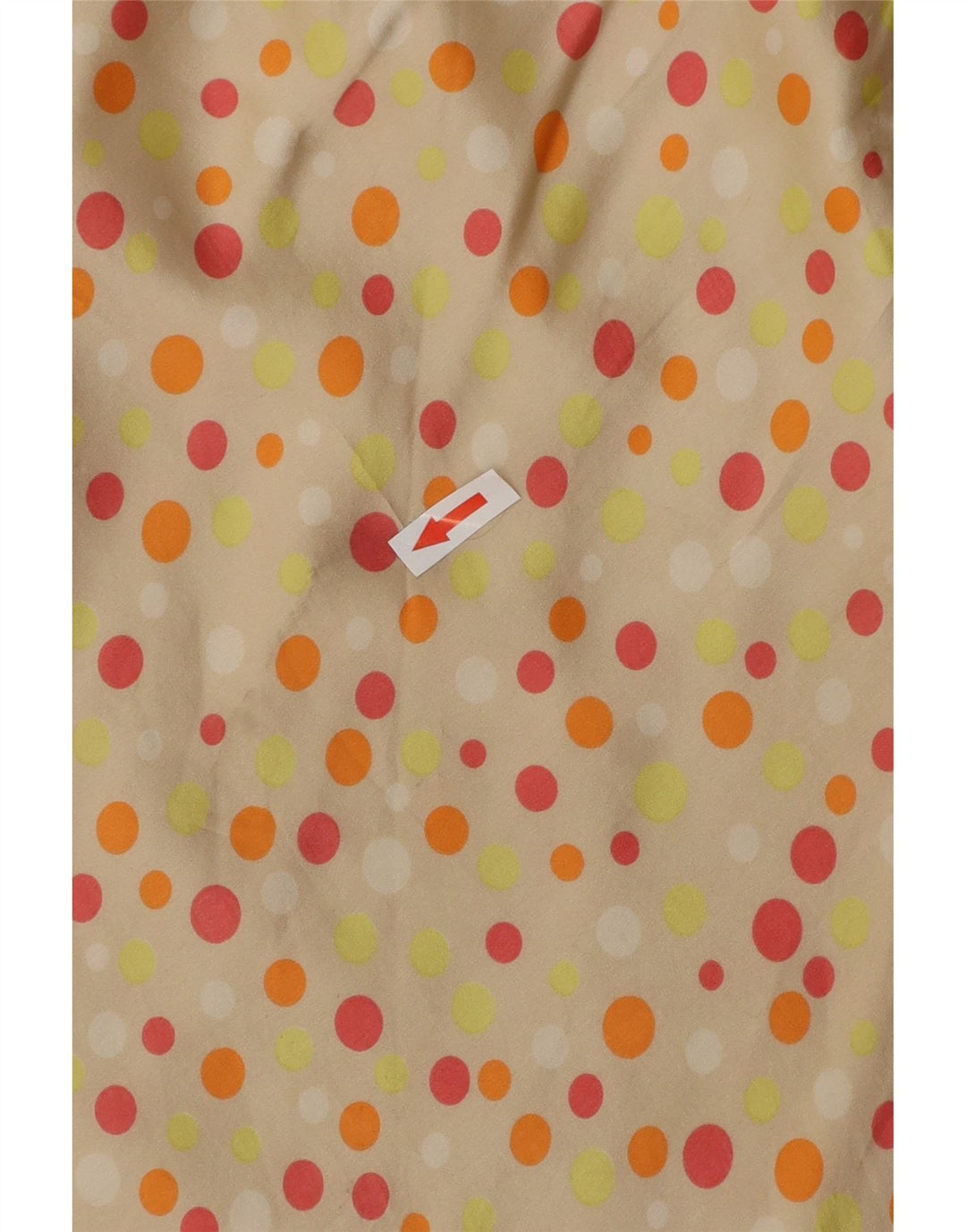 VINTAGE Damen Maxirock W26 Small Beige Polka Dot