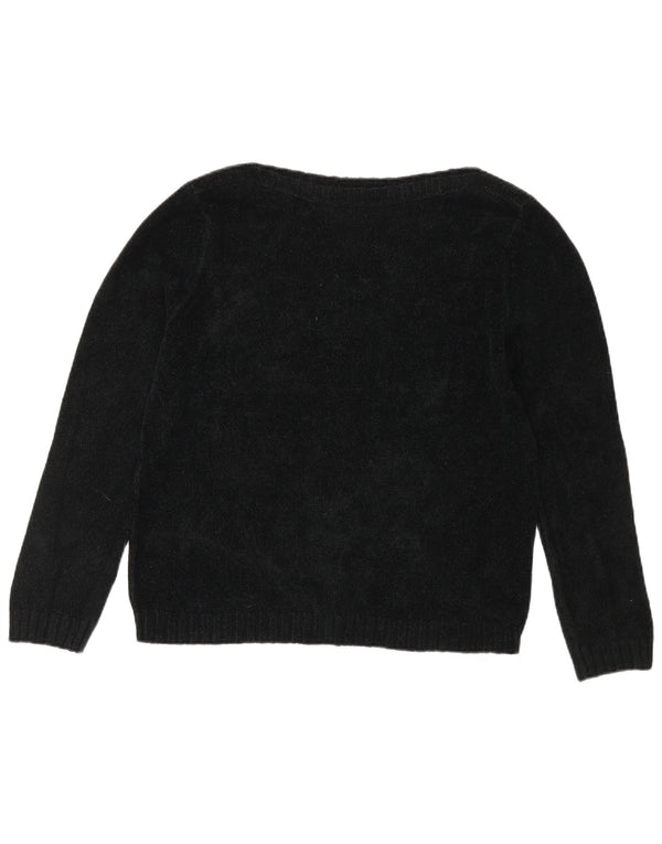 Marks & Spencer Womens Boat Neck Jumper Sweater UK 16 Large  Black Viscose