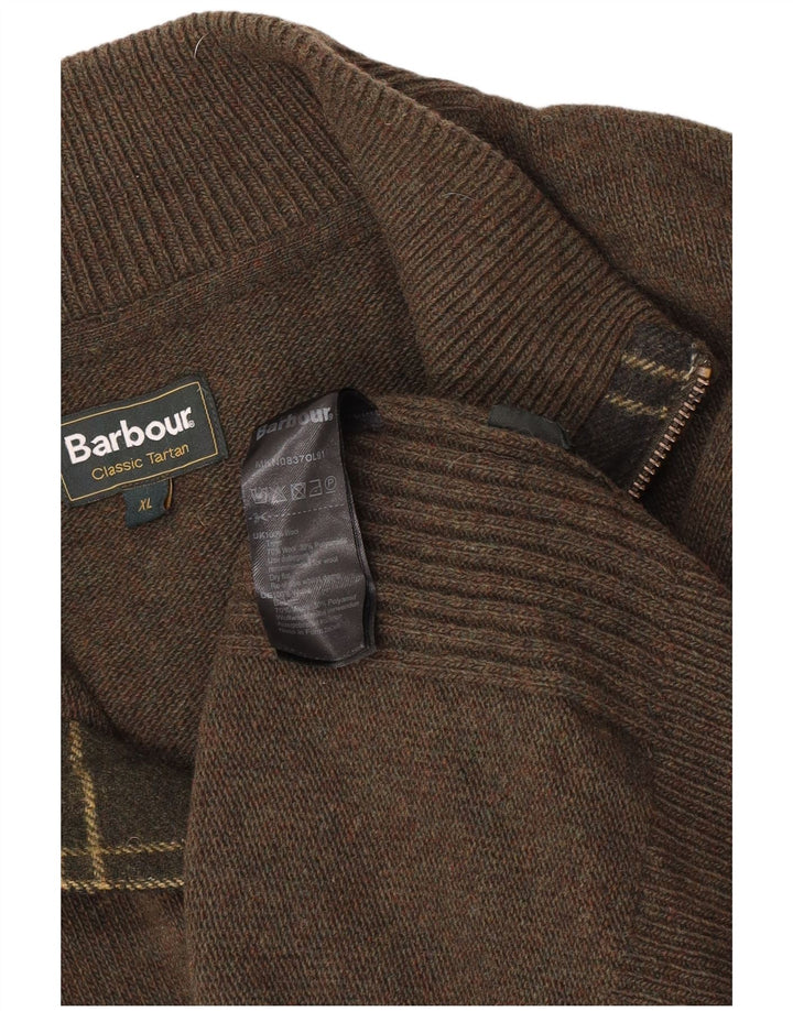 Barbour Herren-Pullover mit Reißverschluss, XL, Khaki, Wolle