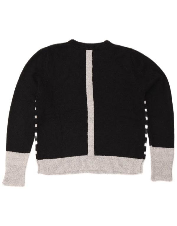 Oasis Damen-Pullover mit Rundhalsausschnitt, Gr. 14, Mittelschwarz, gestreift, Acryl