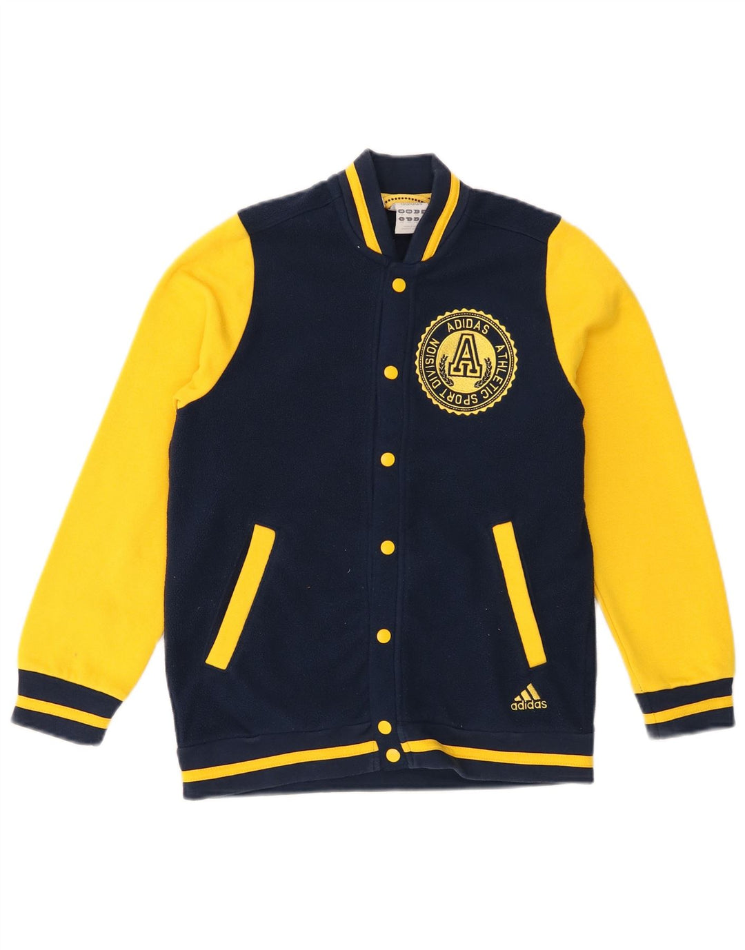 Adidas Jungen Fleecejacke mit Grafik, 9–10 Jahre, Marineblau, Farbblock