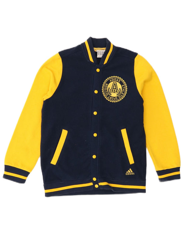 Adidas Jungen Fleecejacke mit Grafik, 9–10 Jahre, Marineblau, Farbblock