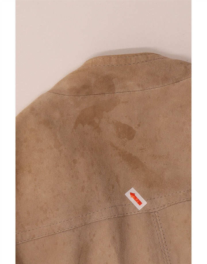 KOCCA Damen Crop Wildlederjacke UK 10 Small Beige Leder