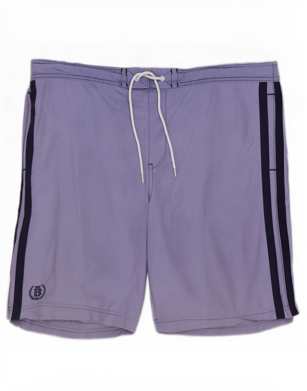 Marks & Spencer Herren Badeshorts 2XL Lila gestreift aus Baumwolle