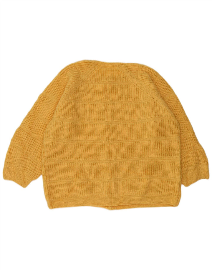 Vintage Damen Cardigan Pullover UK 14 Groß Gelb