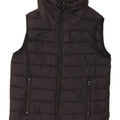 Zara Damen Wattierte Weste UK 14 Medium Schwarz Nylon