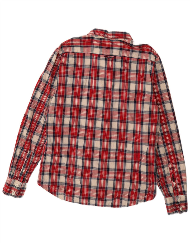 SUPERDRY Herrenhemd 2XL rot kariert Baumwolle