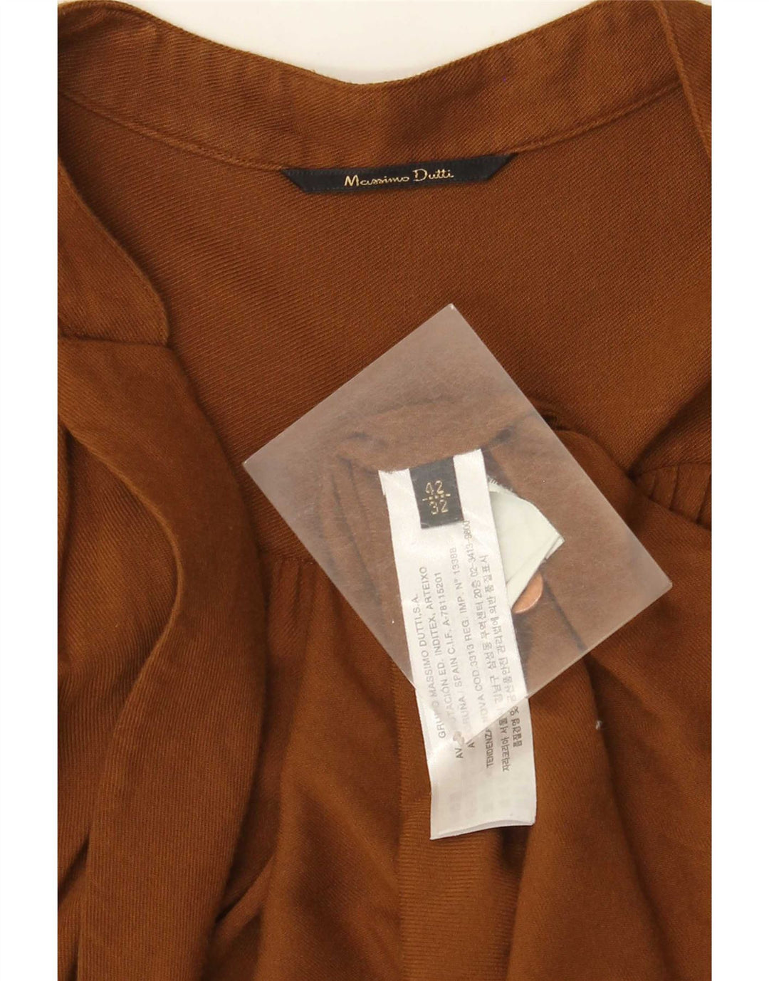 Massimo Dutti Damen Wickelkleid EU 42 Große braune Viskose