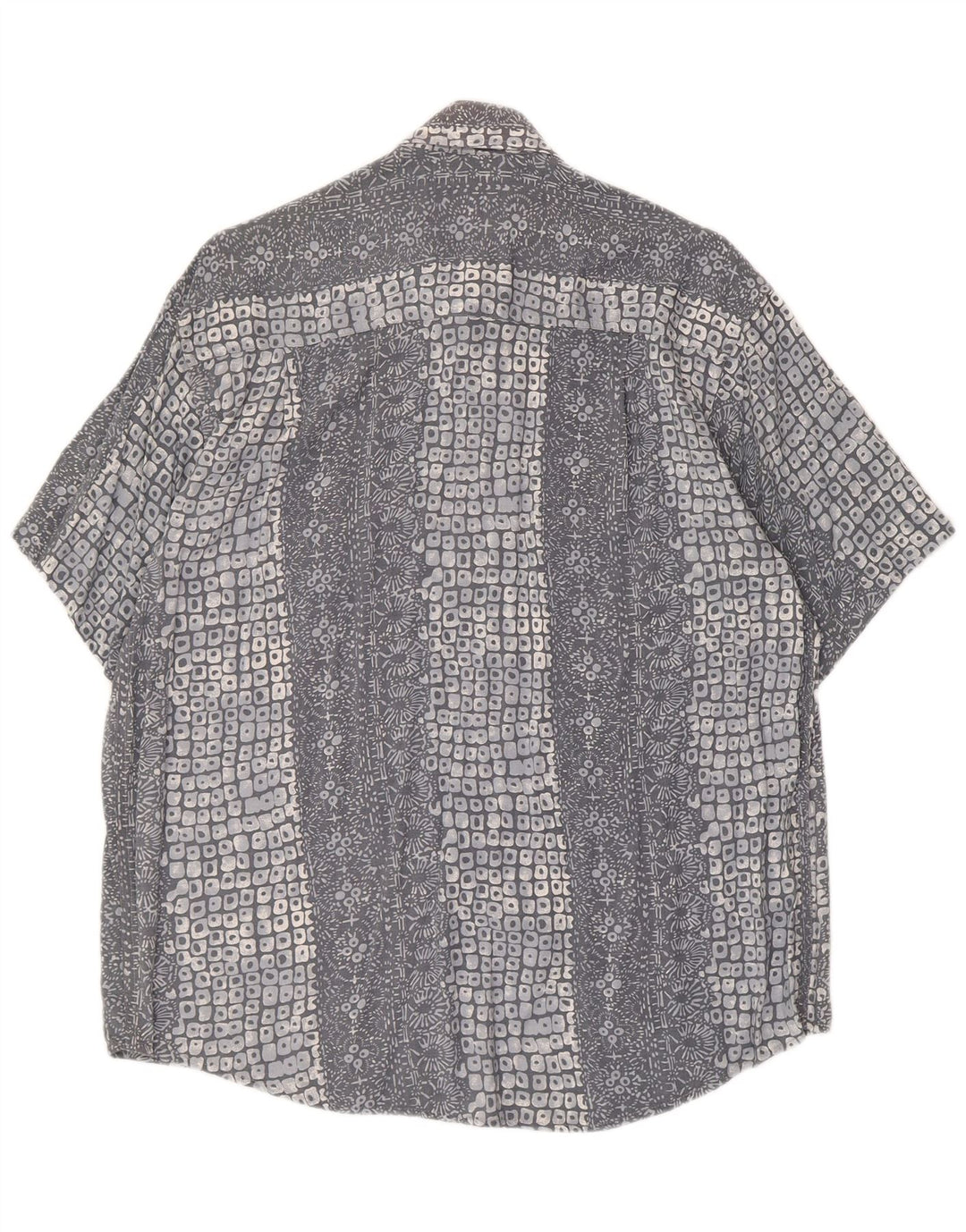 Harrison & Son Herren-Kurzarmhemd mit abstraktem Muster, mittelgraue Viskose