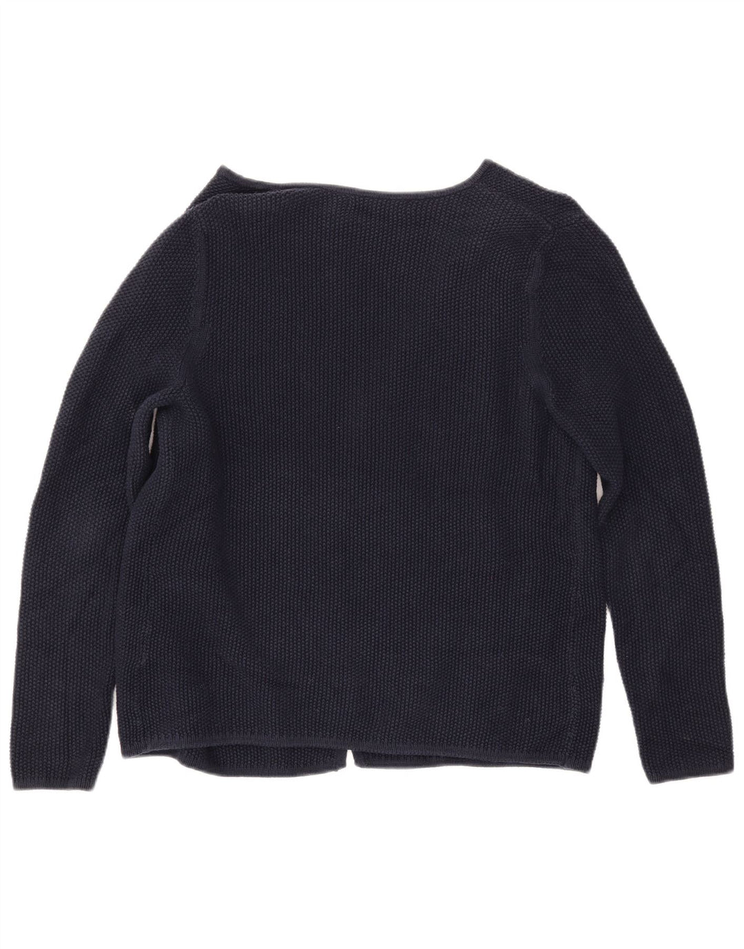 CREW CLOTHING Offener Damen-Cardigan-Pullover UK 14 Mittelmarineblaue Baumwolle