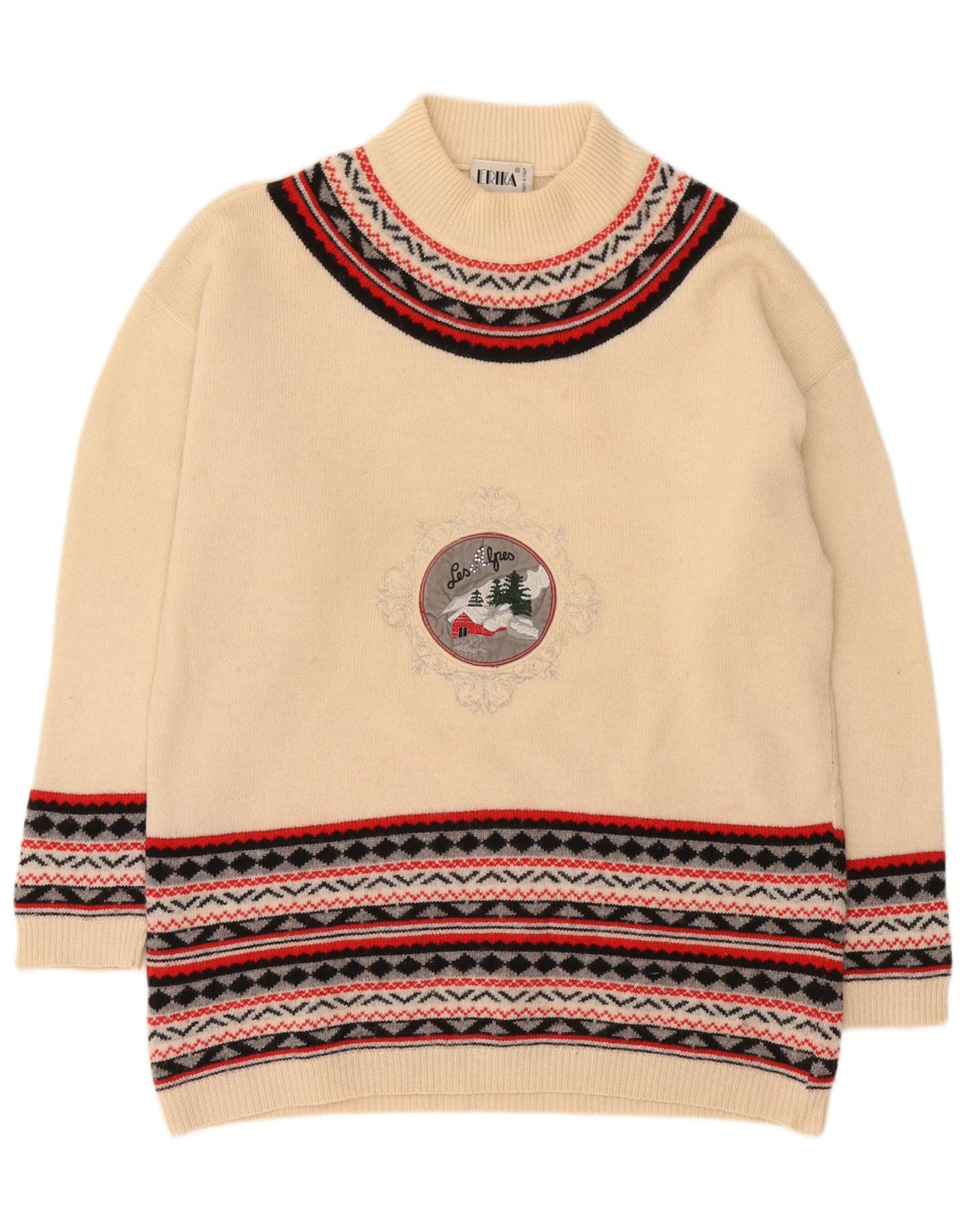 Erika Damen-Pullover, übergroß, Rollkragenpullover, Gr. 40, Größe L, gebrochenes Weiß