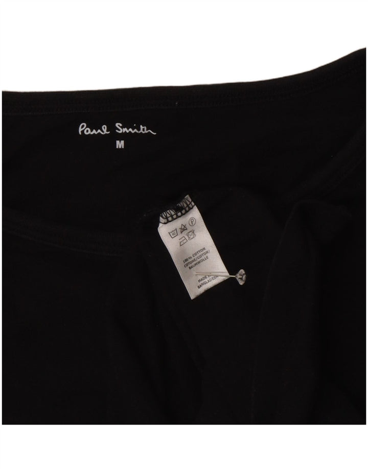 Paul Smith Damen T-Shirt Top UK 14 Medium Schwarz Baumwolle