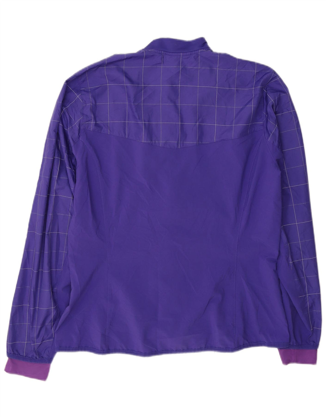 Adidas Damen-Trainingsanzug-Oberteiljacke UK 16 Large Purple Check Polyester