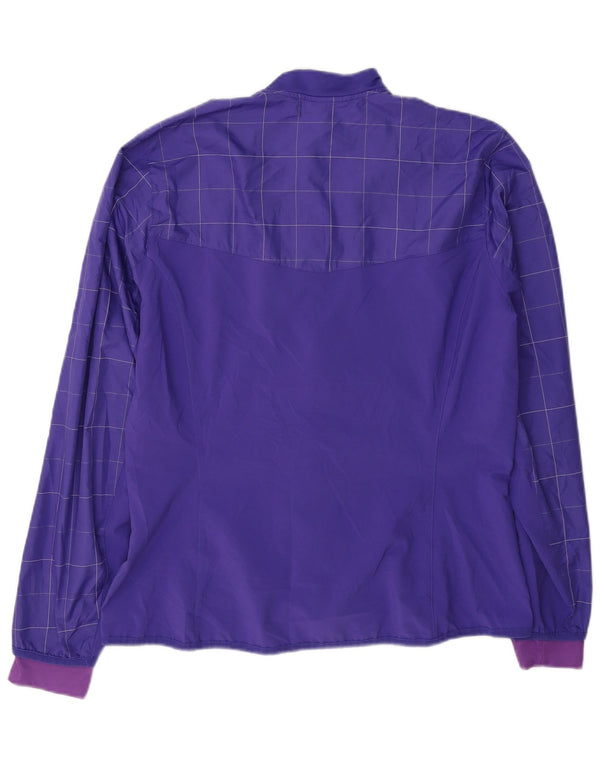 Adidas Damen-Trainingsanzug-Oberteiljacke UK 16 Large Purple Check Polyester