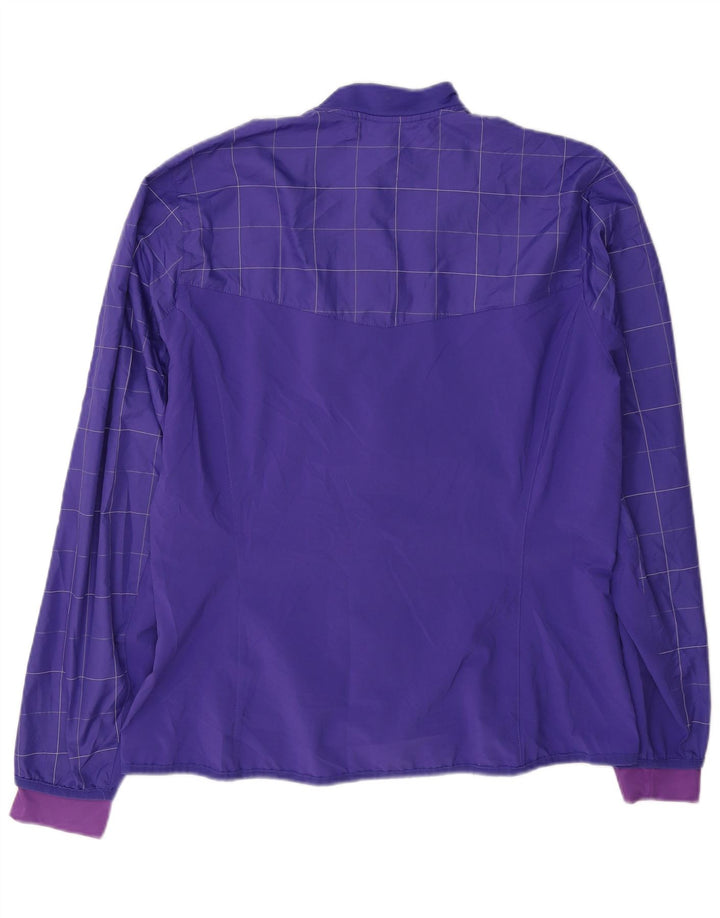 Adidas Damen-Trainingsanzug-Oberteiljacke UK 16 Large Purple Check Polyester