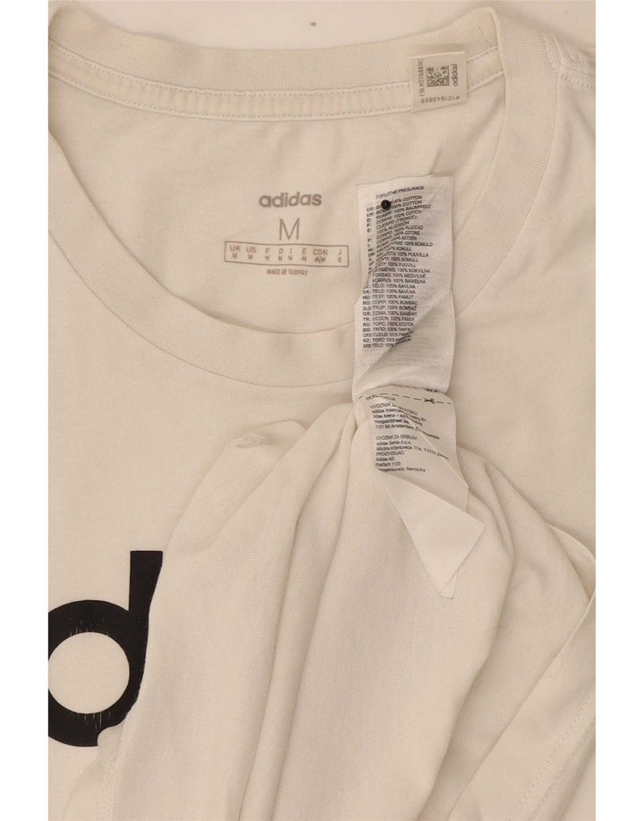 Adidas Herren Grafik-T-Shirt-Oberteil aus mittelweißer Baumwolle