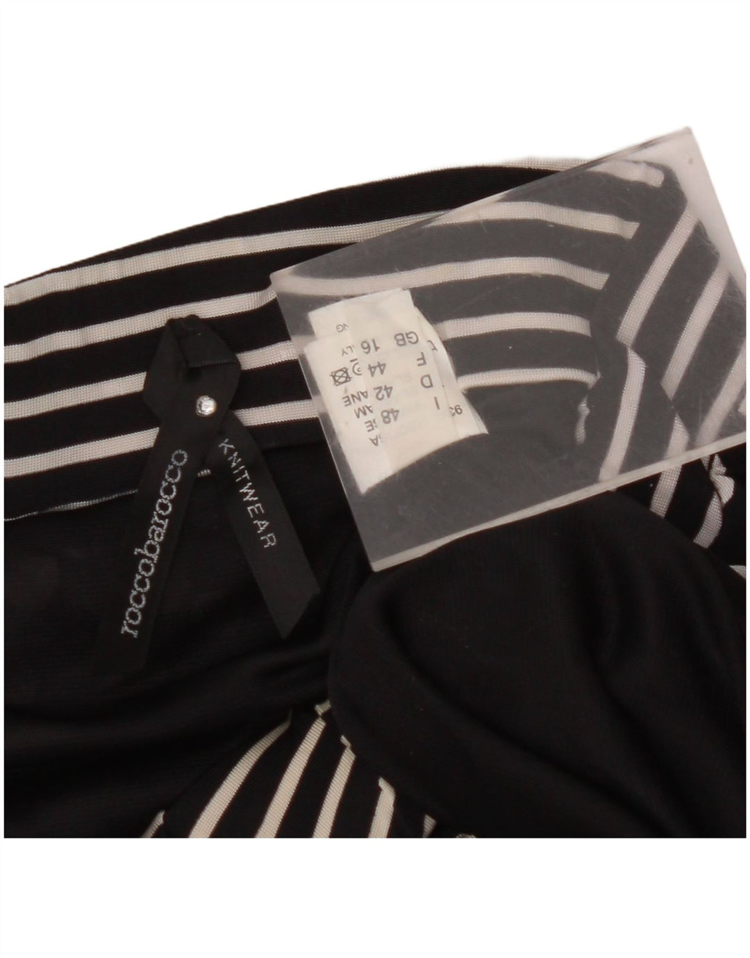 ROCCOBAROCCO Damen Midirock UK 16 Large Schwarz gefleckte Viskose