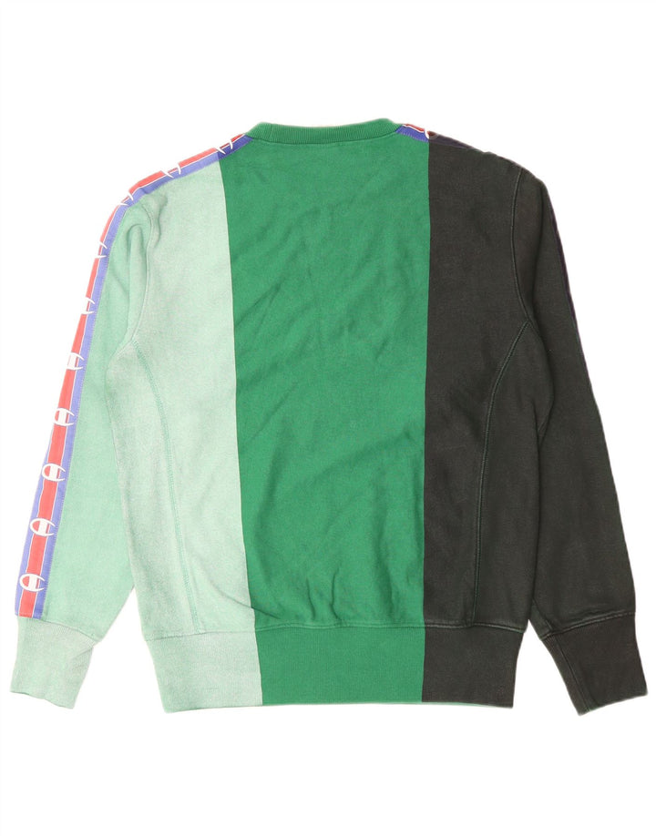 Champion Reverse Weave Sweatshirt für Herren, Größe S, Grün, Farbblock