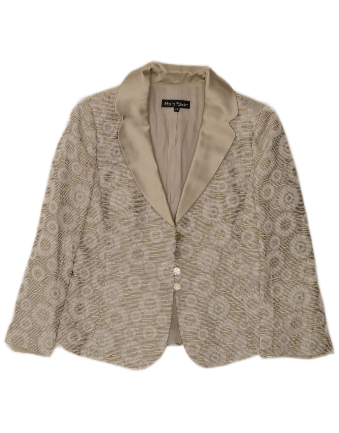 Marta Palmieri Damen 4-Knopf-Blazerjacke IT 44 Mittelgrau geblümt