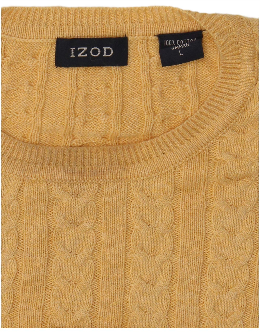 IZOD Herren-Pullover mit Rundhalsausschnitt, groß, gelbe Baumwolle