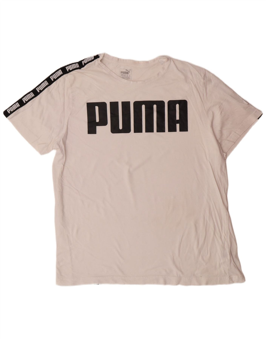 PUMA Herren Grafik T-Shirt Top 2XL Weiße Baumwolle