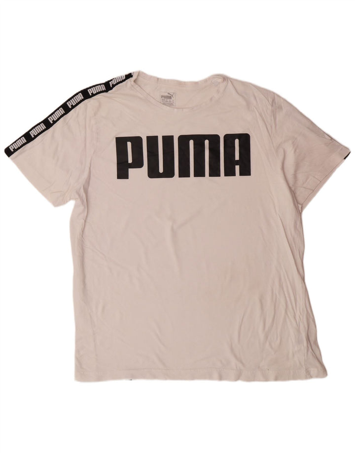 PUMA Herren Grafik T-Shirt Top 2XL Weiße Baumwolle