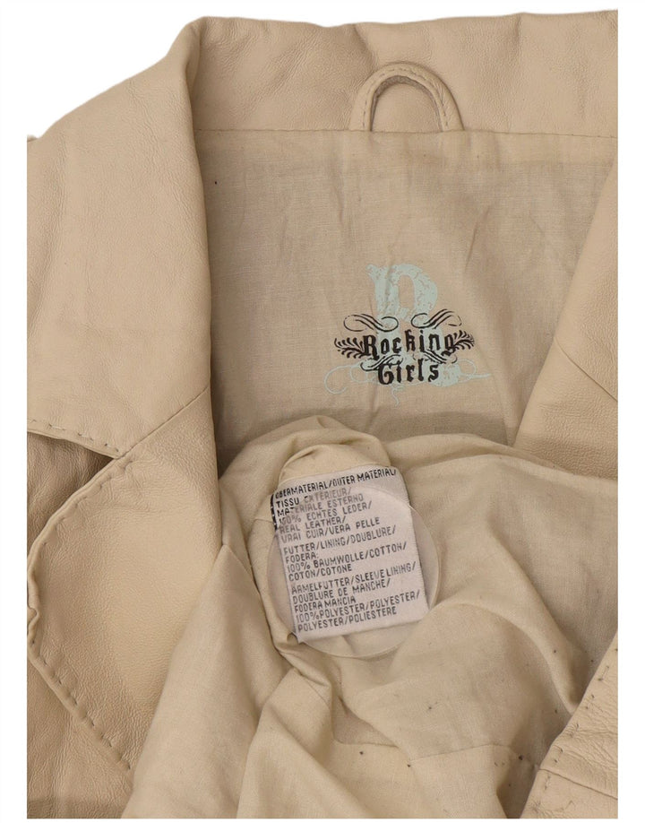 Vintage Damen Militär 3 Knopf Blazer Jacke UK 14 Mittelweiß