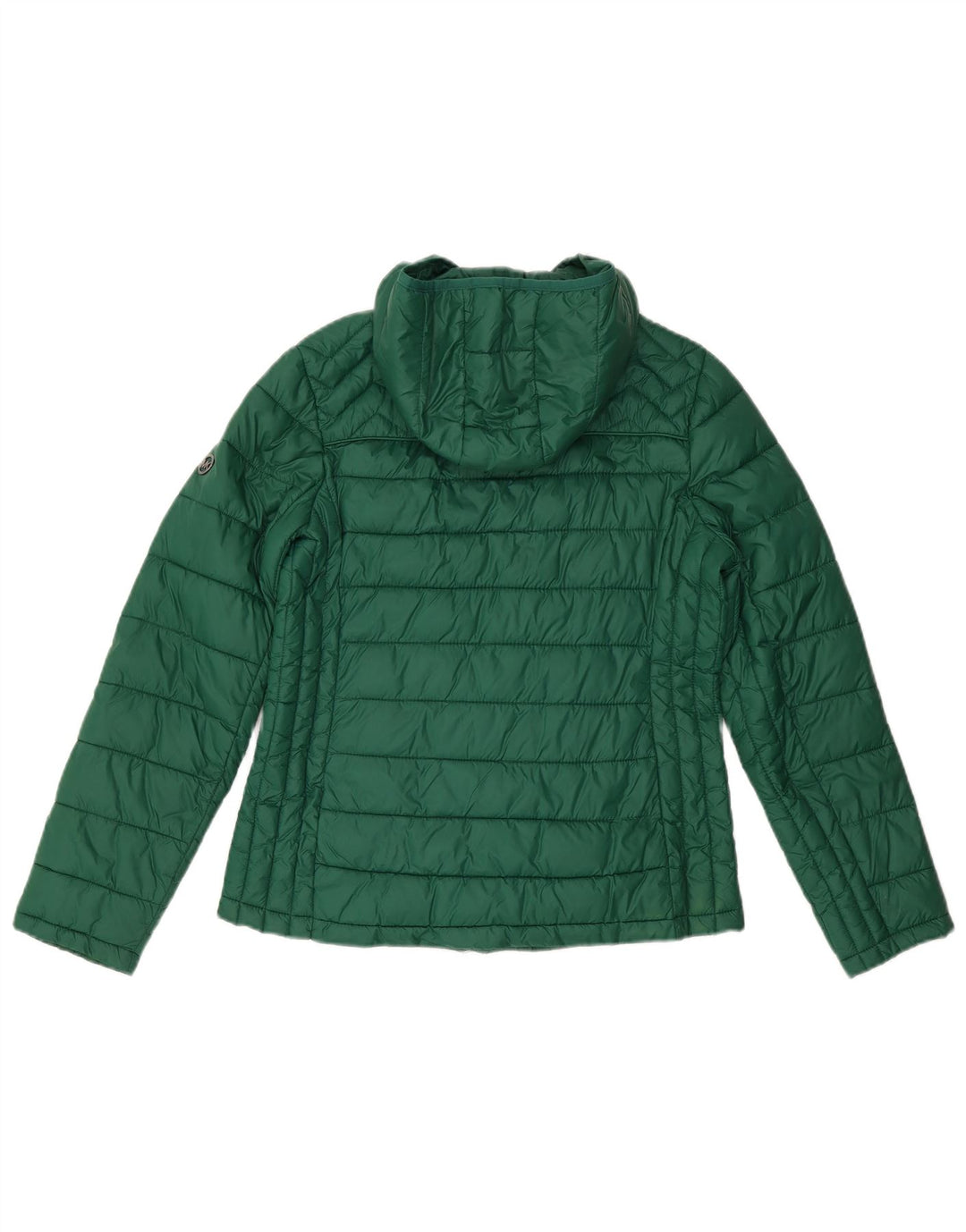 Michael Kors Wattierte Damenjacke mit Kapuze, UK 14, mittelgrünes Nylon