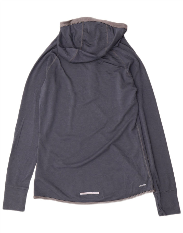 NIKE Damen Dri Fit Kapuzenpullover-Trainingsanzugoberteil, UK 14, Größe L, Marineblau