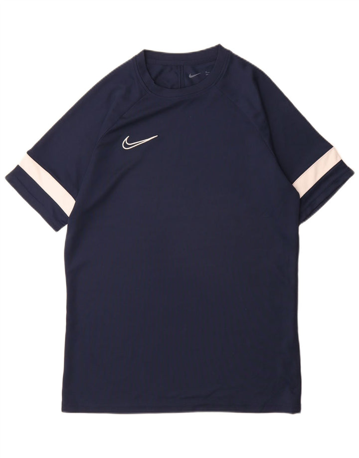 Nike Herren Dri Fit T-Shirt-Oberteil, mittelgroß, Marineblau, Farbblock