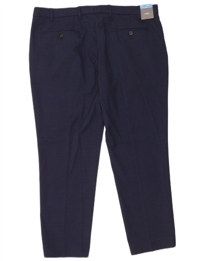 Marks & Spencer Herren-Anzughose mit maßgeschneiderter Passform, W40 L29, Marineblau